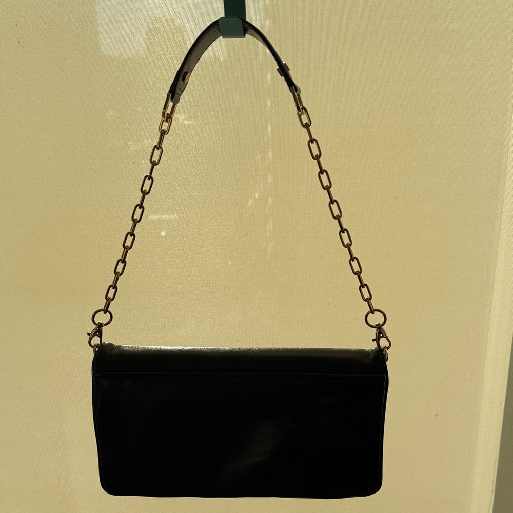 Tory Burch Black Leather Clutch with Gold Accent - Picture 8 of 8